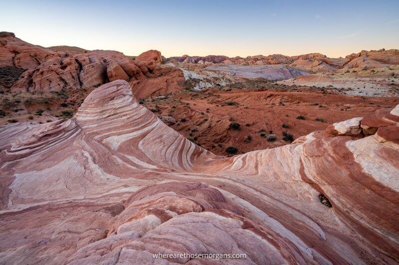 Fire Wave in Valley of Fire is one of the most unique US hikes with a swirling patterned landscape at the end