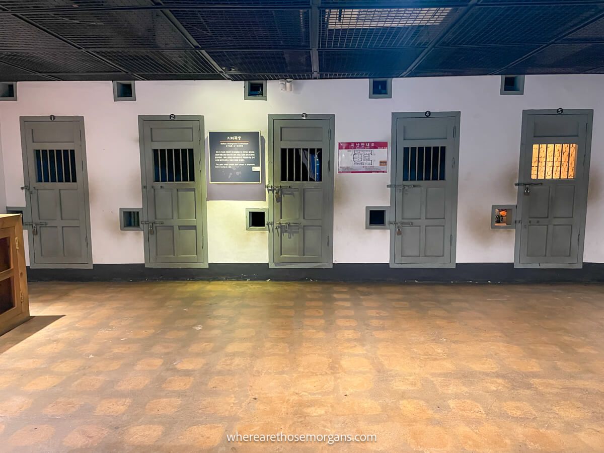 An example of cells inside a Seoul prison which were used for torture