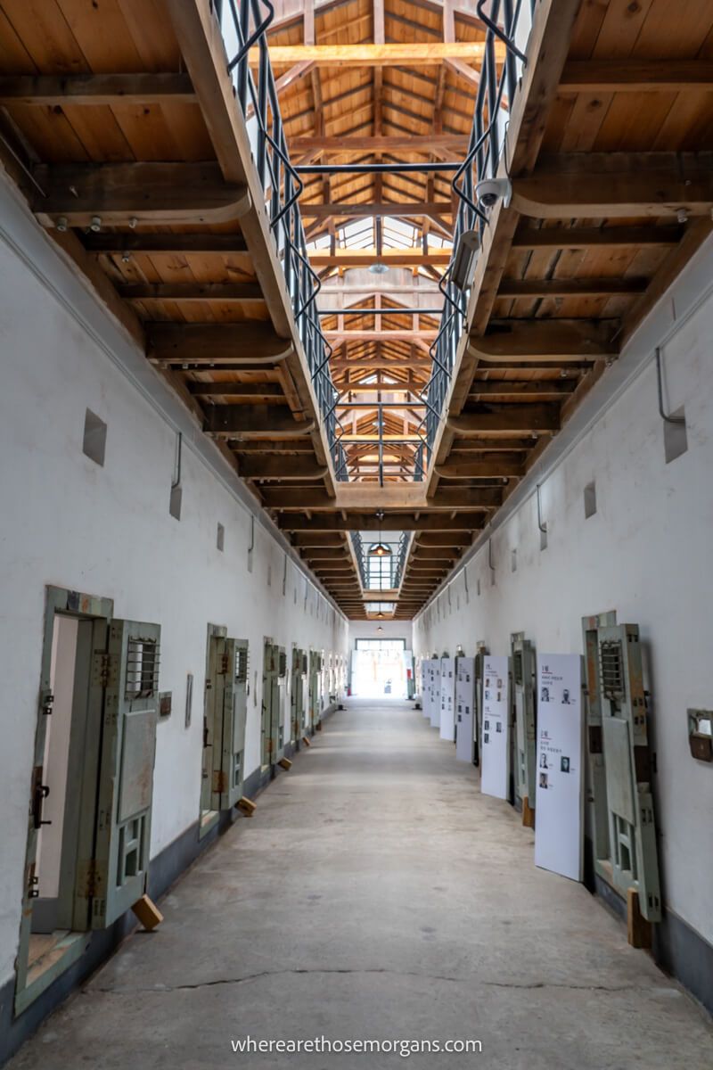 Large cell block with many cells for prisoners in Seoul