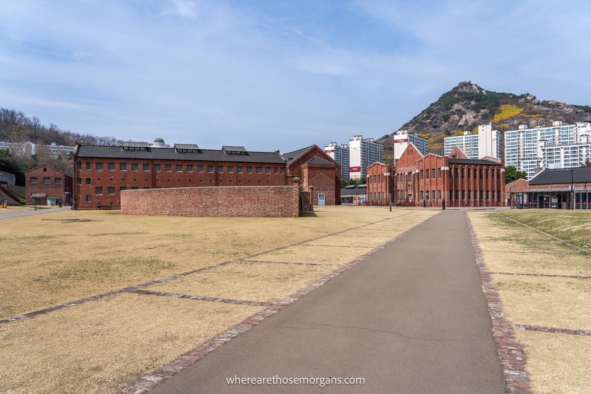 A large stone playground which was used to help prisoners get exercise