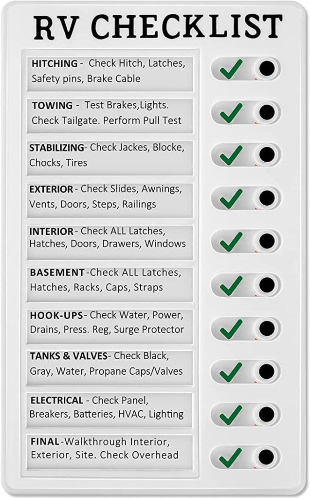 Checklist to help RV owners prepare to their trip