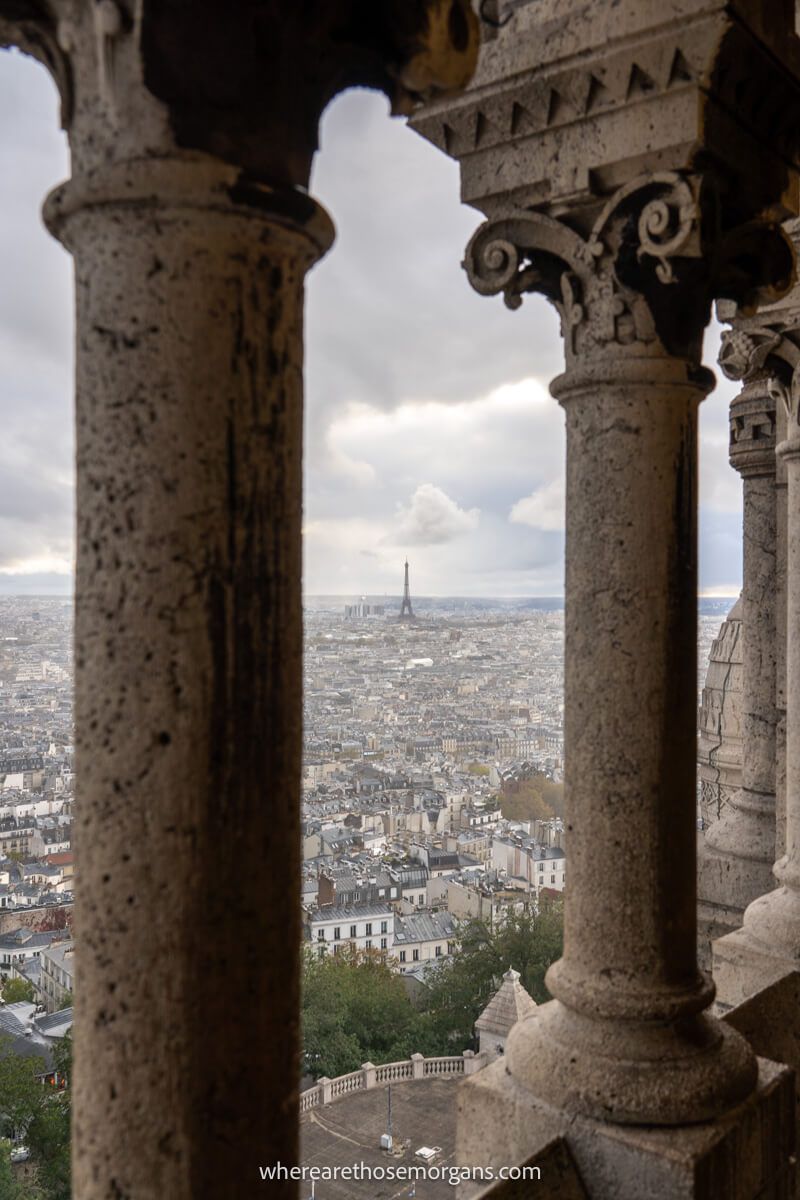 Basilique du Sacré-Cœur dome views of the Eiffel Tower