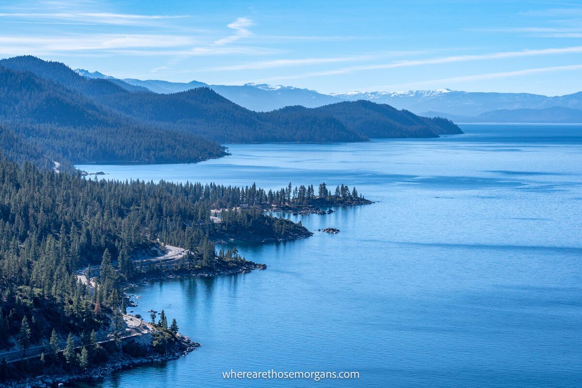 Telephoto image of the Nevada side of Lake Tahoe 