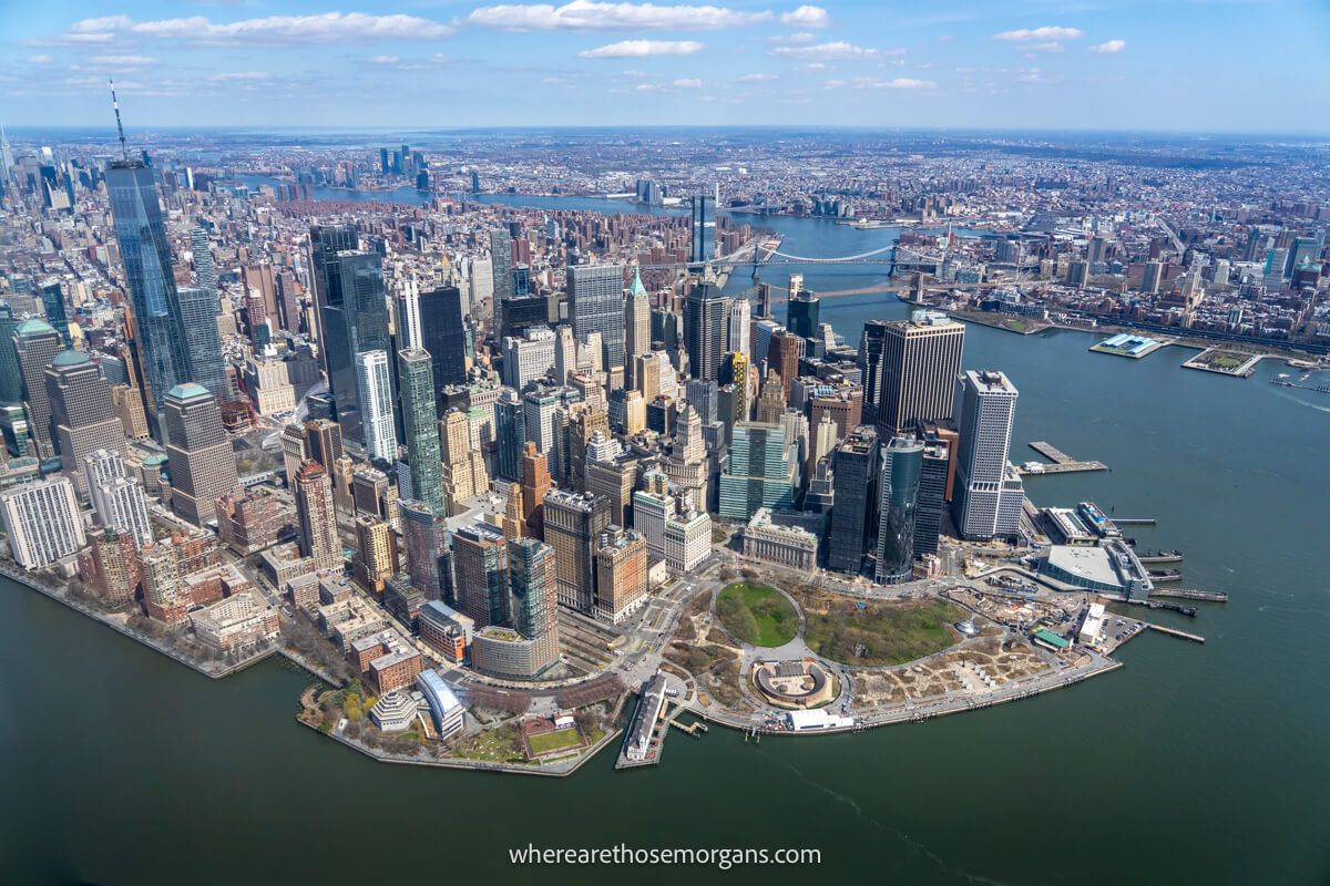 Manhattan from a helicopter tour over NYC
