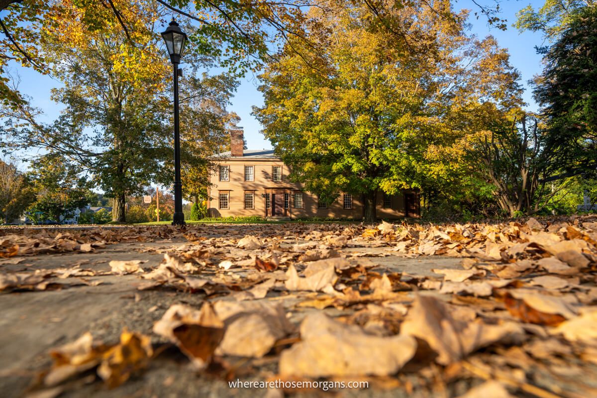 Leaves on the ground in the Manchester Historical District