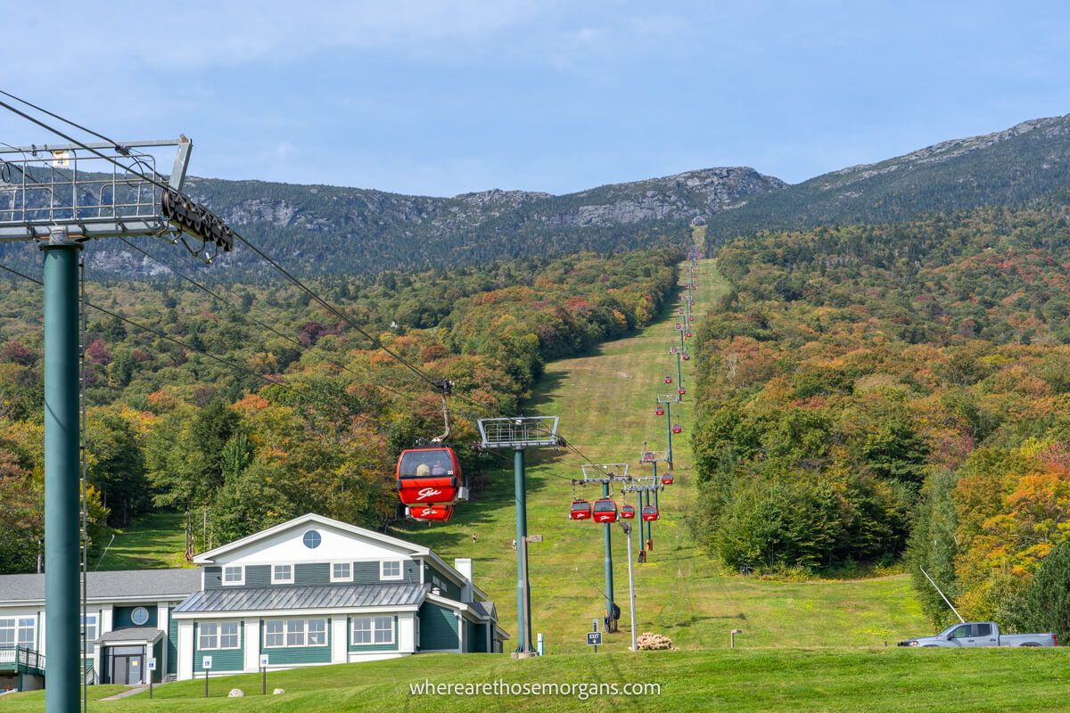 The Stowe Gondola on a bight sunny day in late September