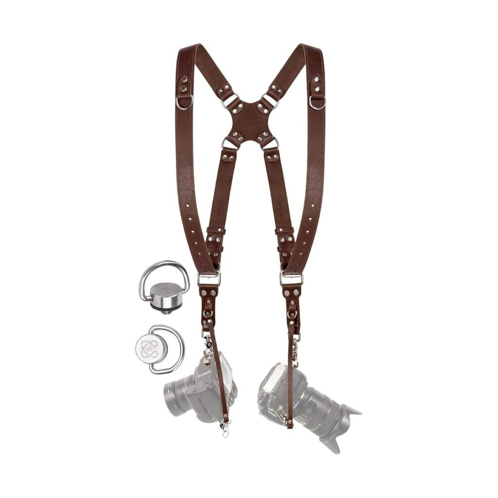 Brown leather dual hardness for photographers