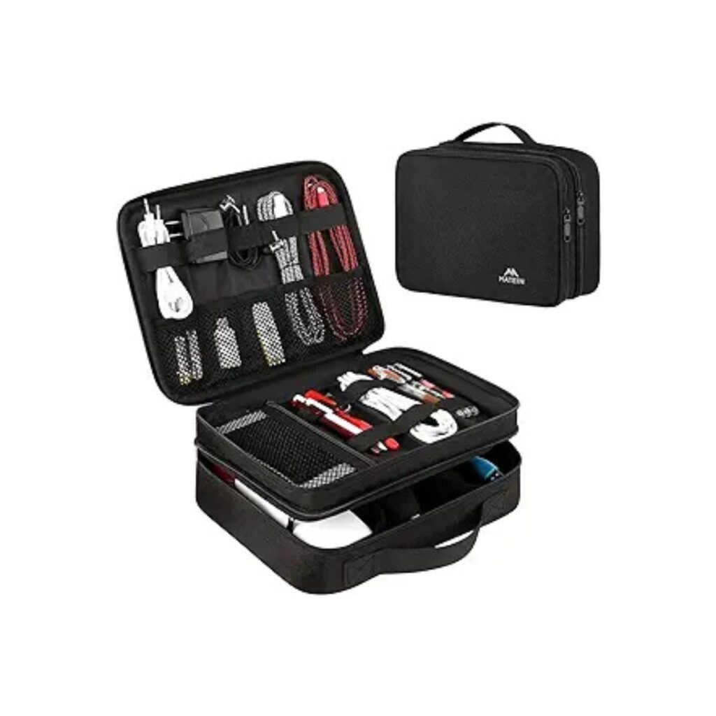 Black two layered electronics organizer for photographers