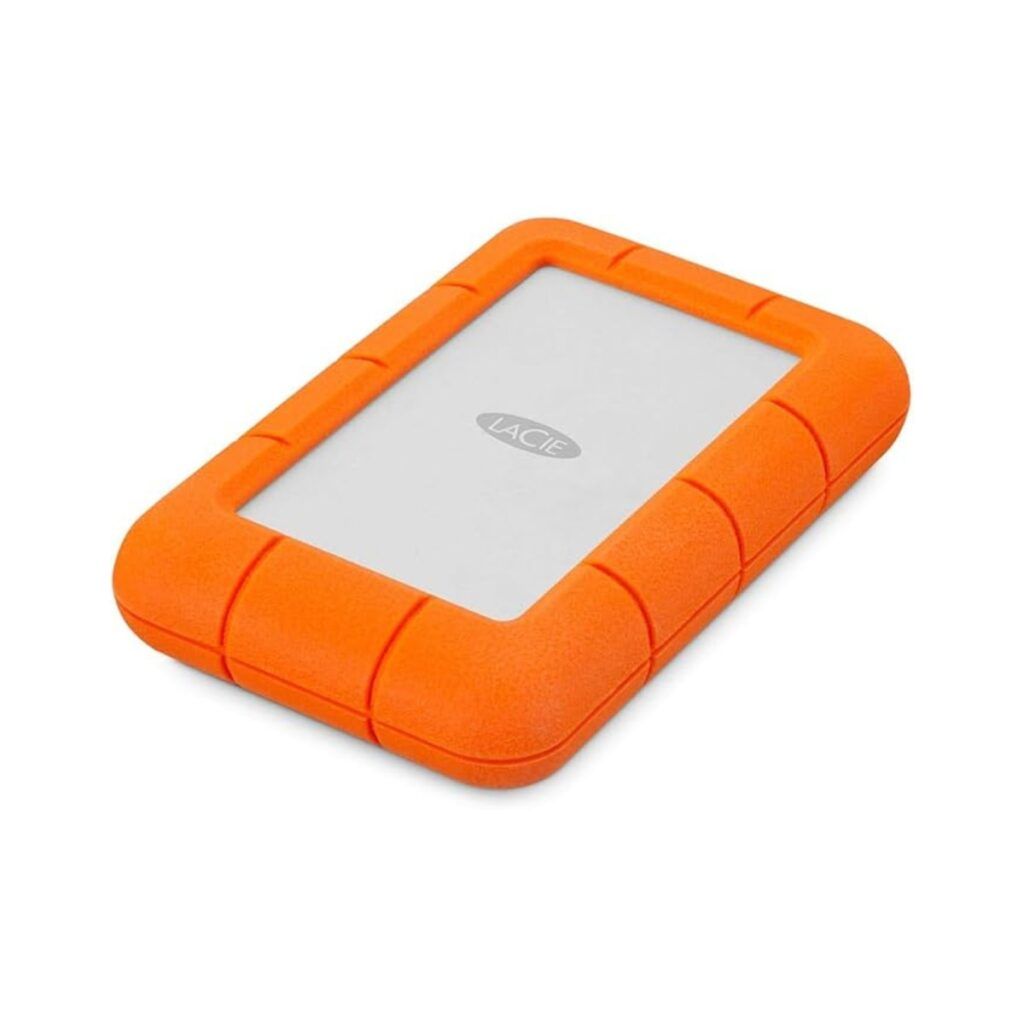 Orange and rugged LaCie hard drive for photographers