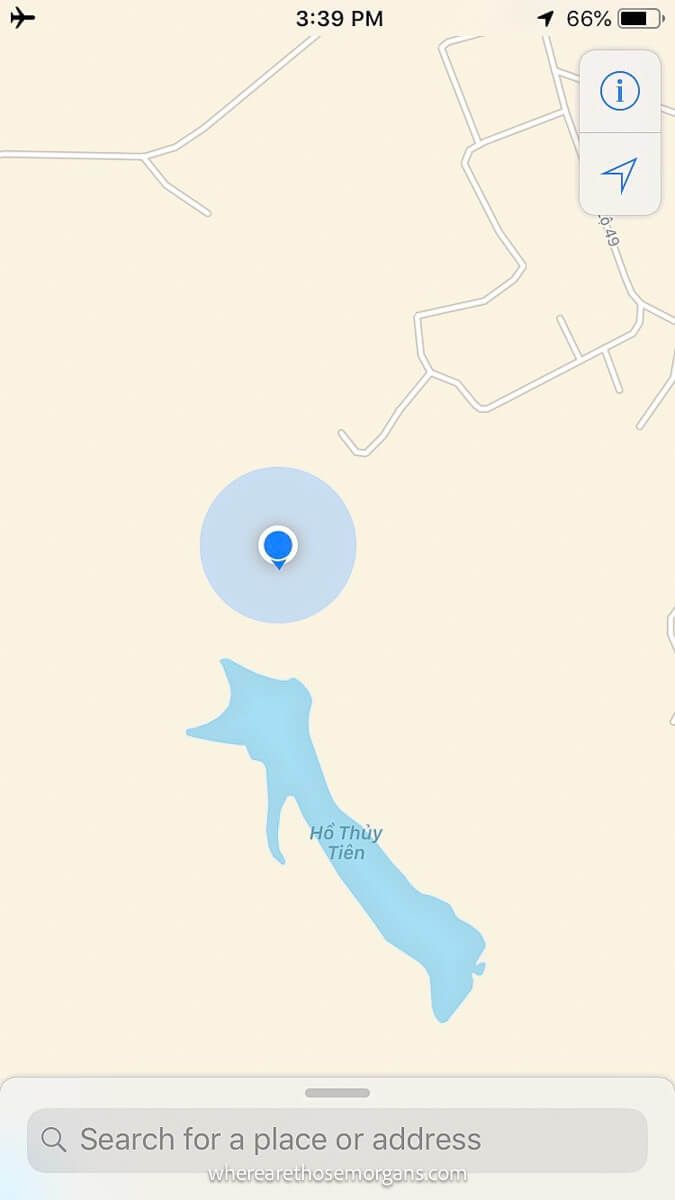 Google maps location of Hồ Thuỷ Tiên