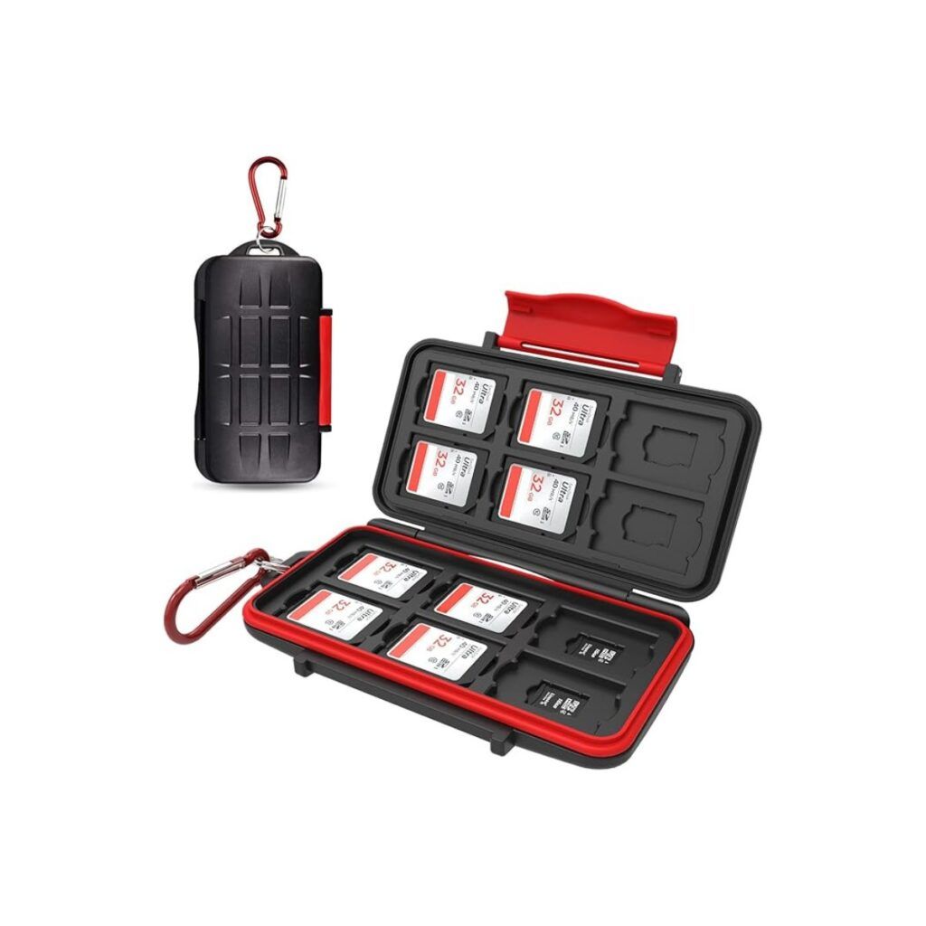 Hard storage case with multiple space for SD cards