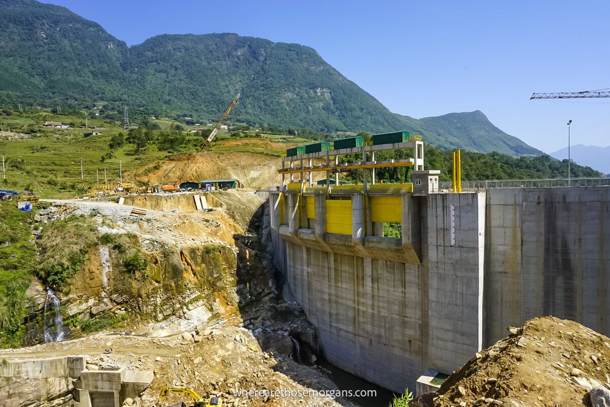 Section of a large dam being built near Sapa