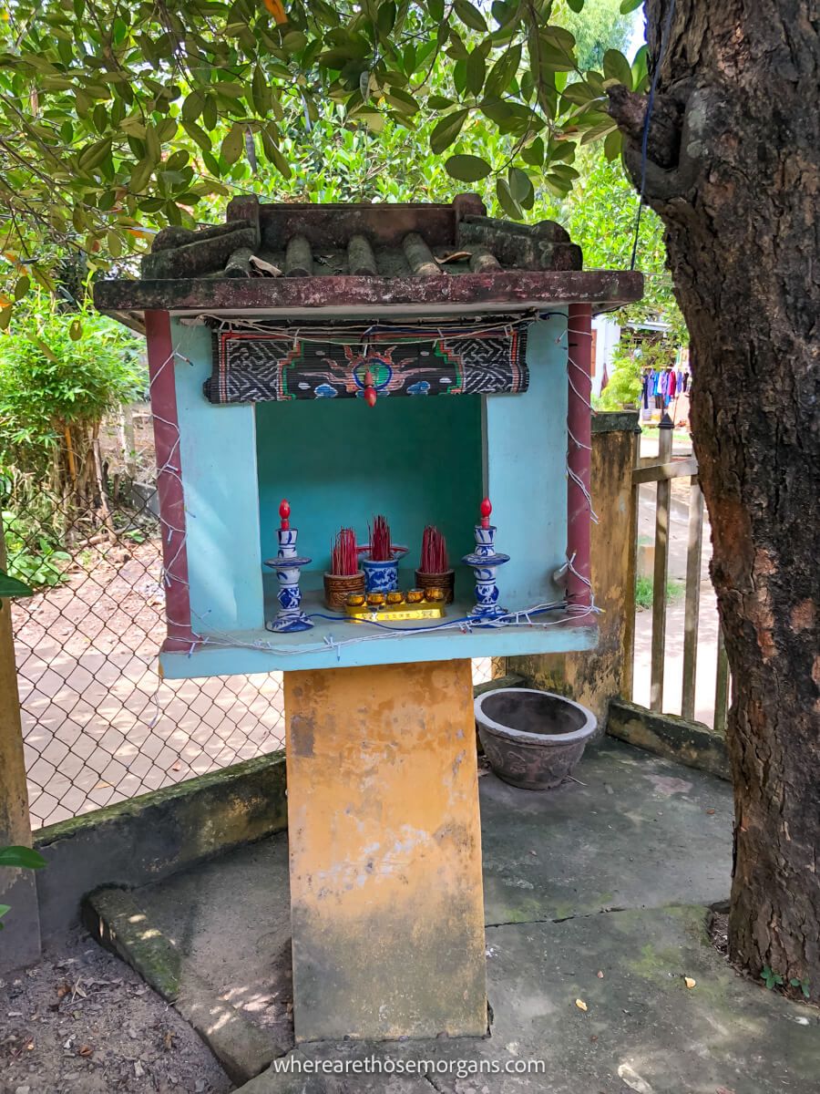 An example of a spirit house in Vietnam