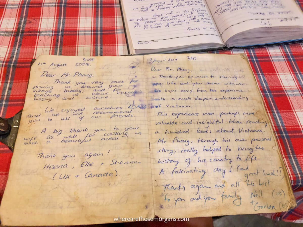An old journal from 2008 with many reviews for a private tour