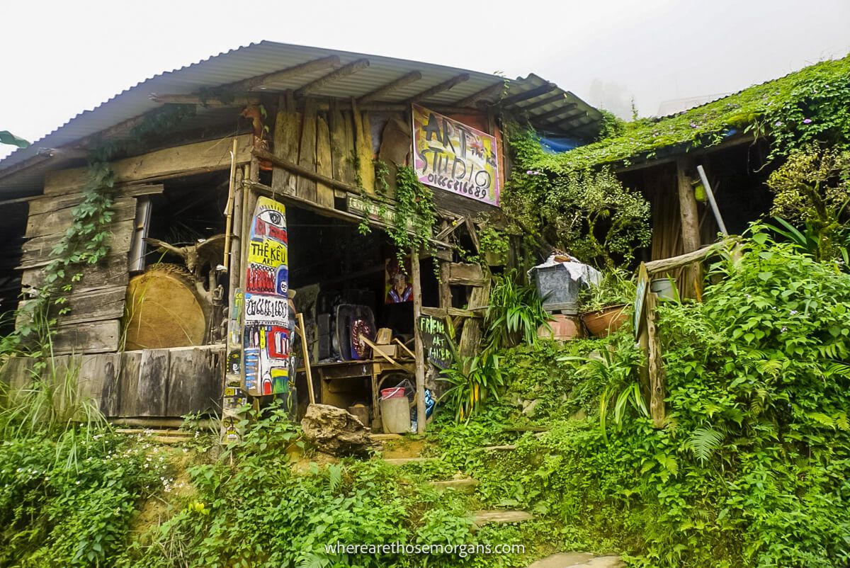 Exterior view of an art studio in Cat Cat village