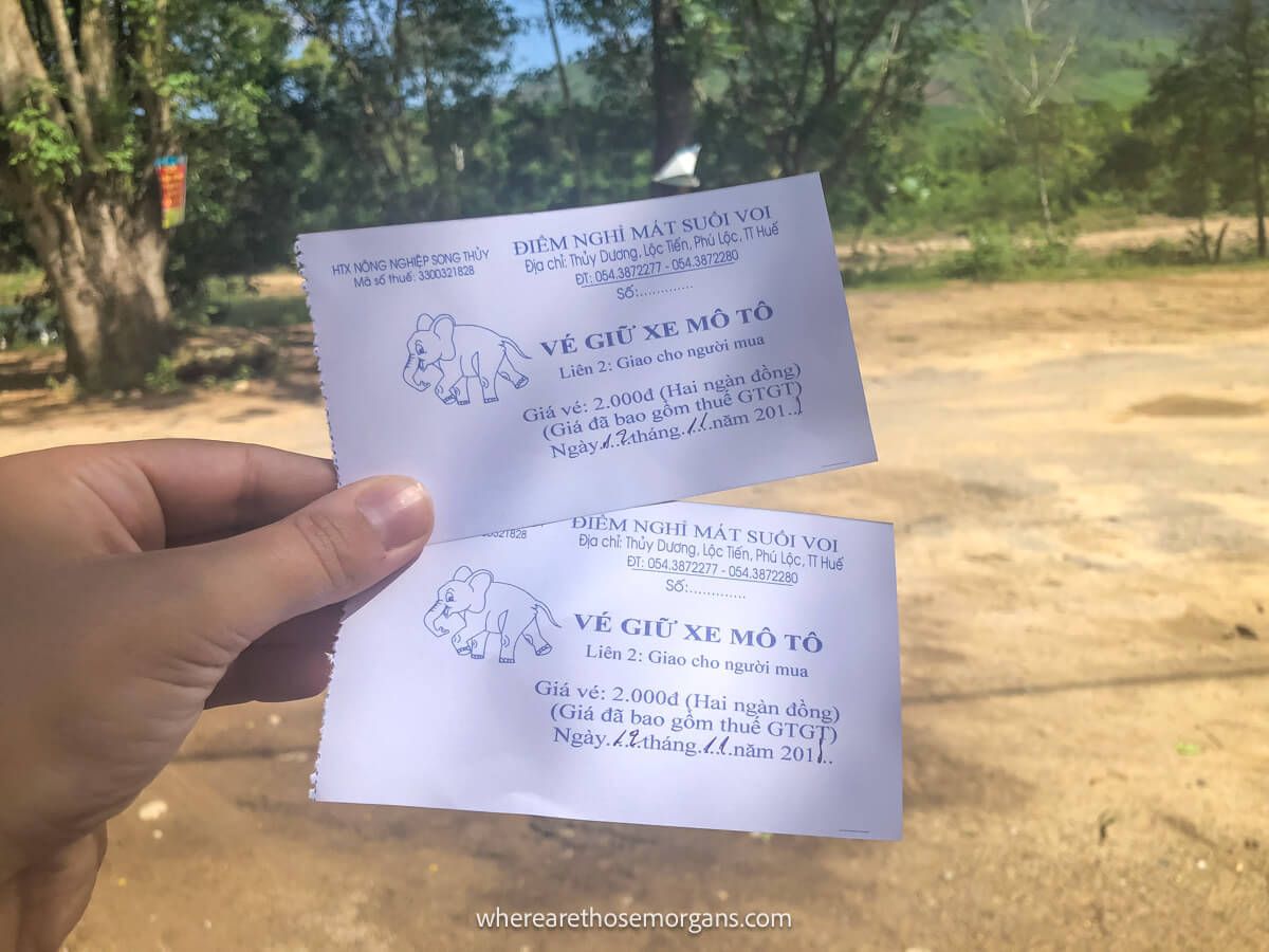 Two tickets for Elephant Springs in Vietnam