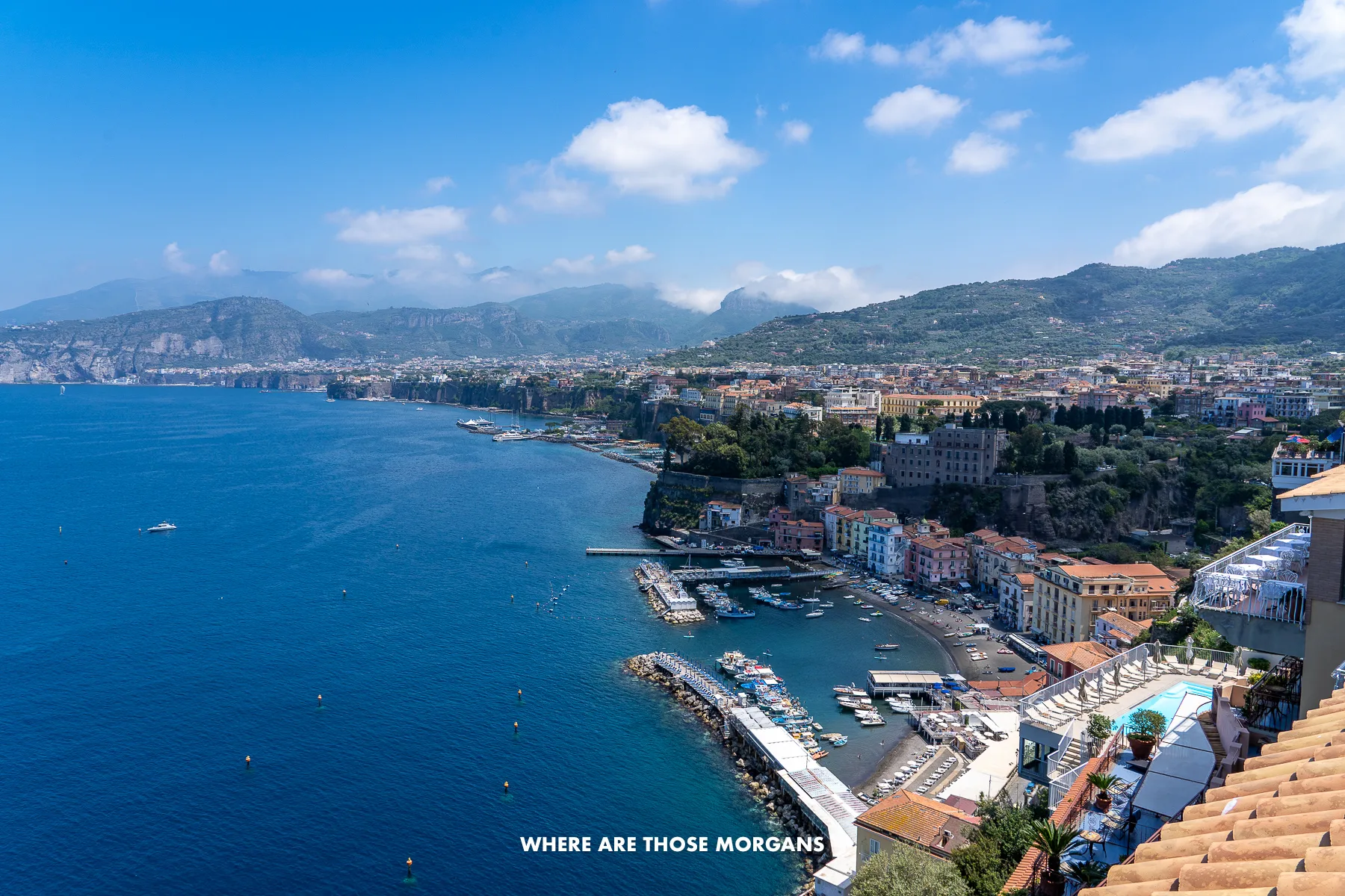 Photo of Sorrento and the Bay of Naples from an elevated vantage point on the west side of town