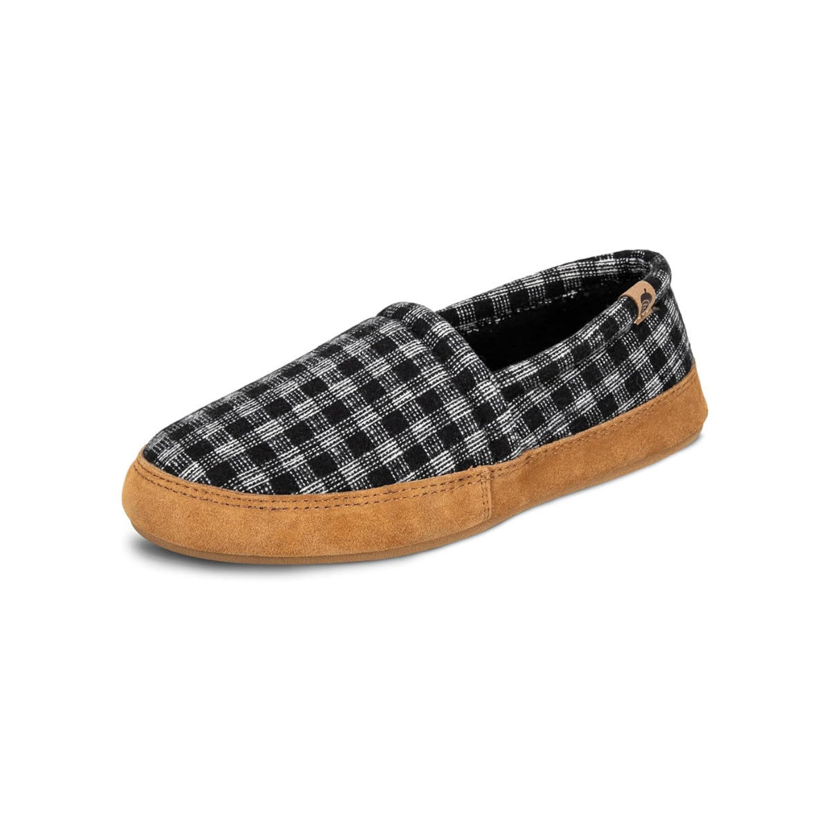 acron moc slippers black checkered mens slipper