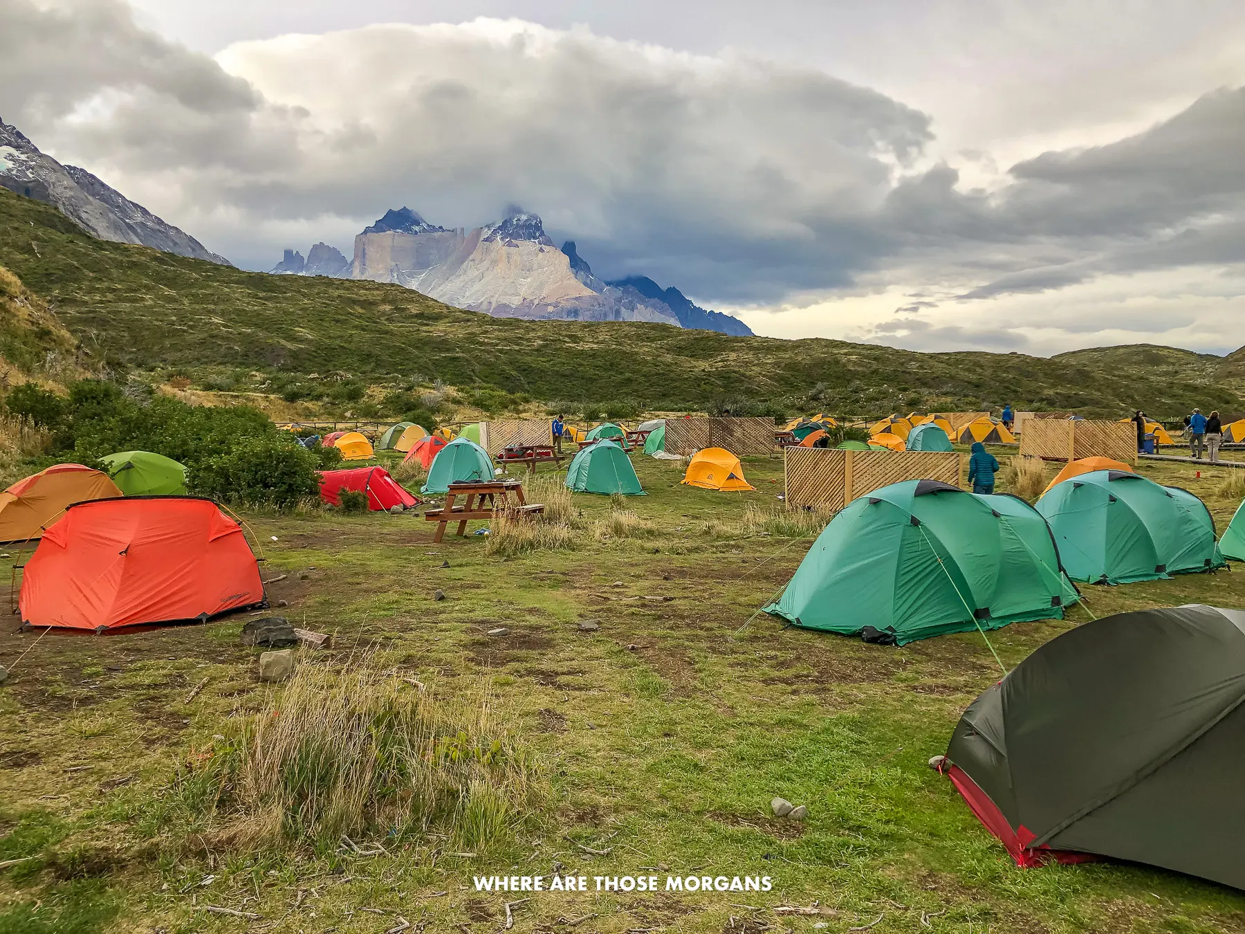 A bunch tent set up at a campsite in Patagonia, Chile