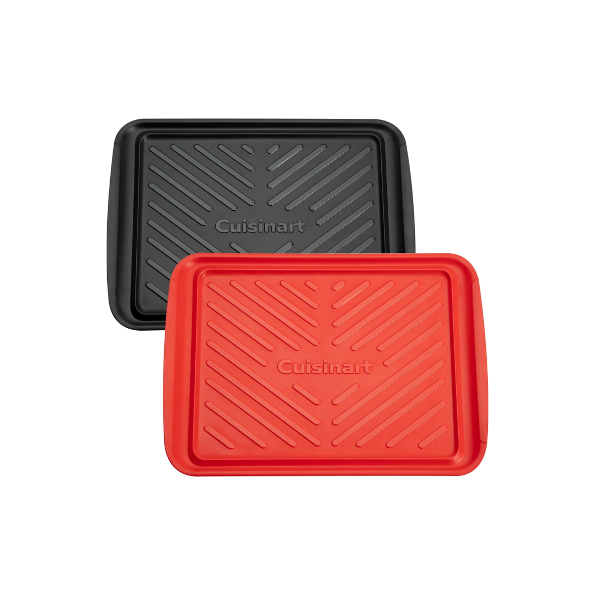 cuisinart grilling and prep trays two black and red cuisinart grilling trays
