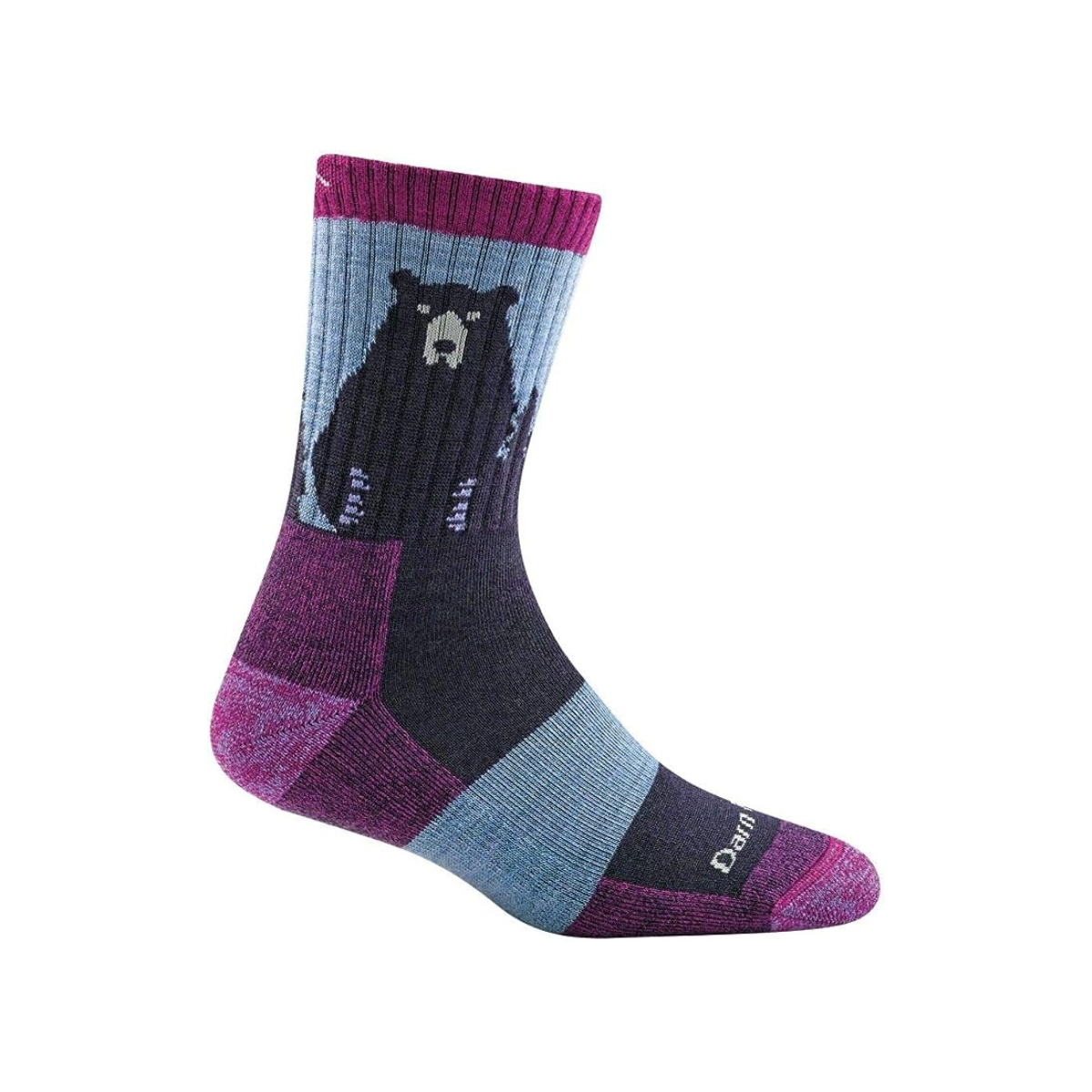 darn tough hiking socks Purple colored Darn Tough Socks with a bear theme
