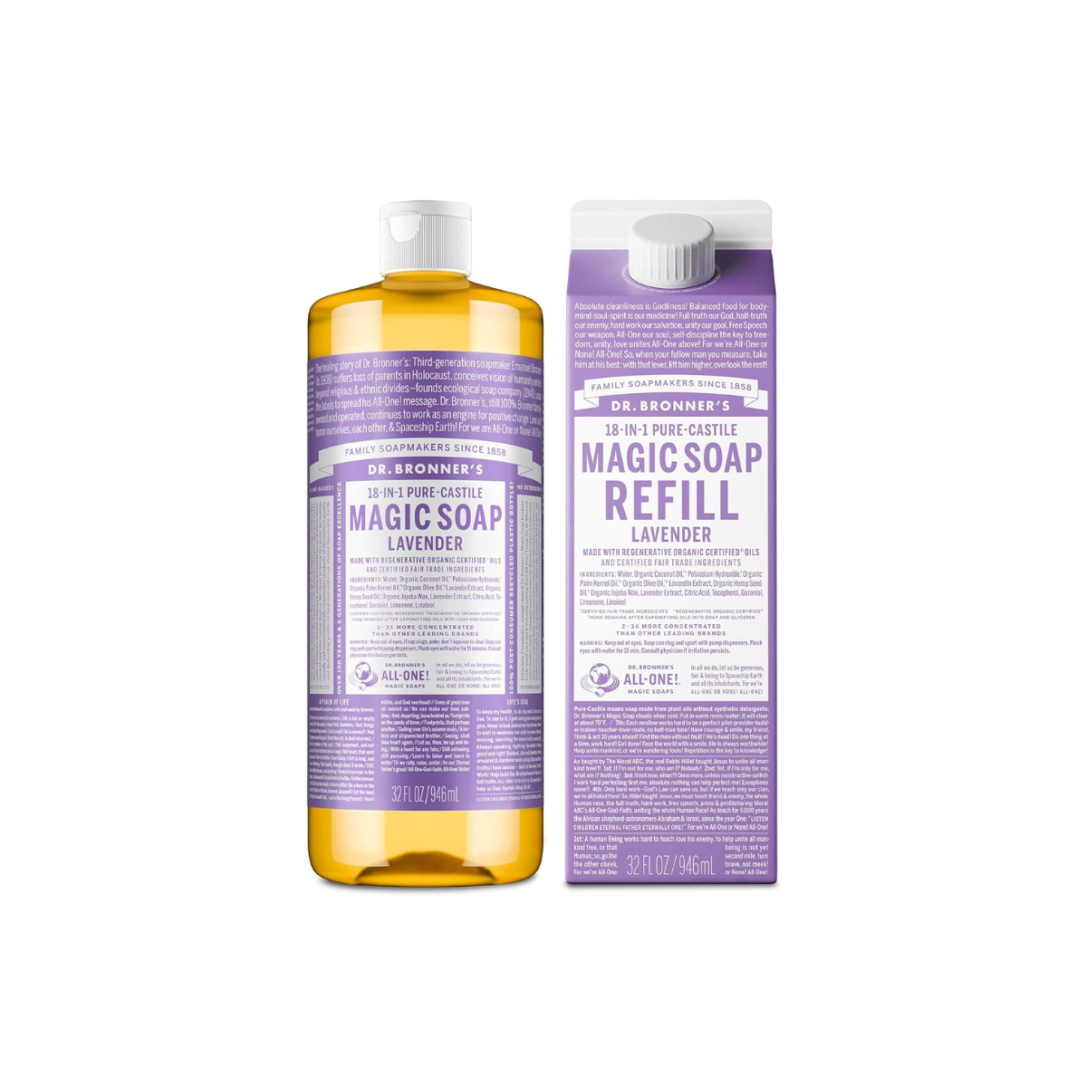dr bronners pure castile magic soap Dr. Bronner's organic magic lavender scented soap
