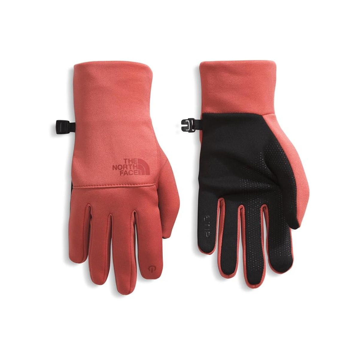 etip recycled gloves Light pink colored North Face gloves for outdoor use