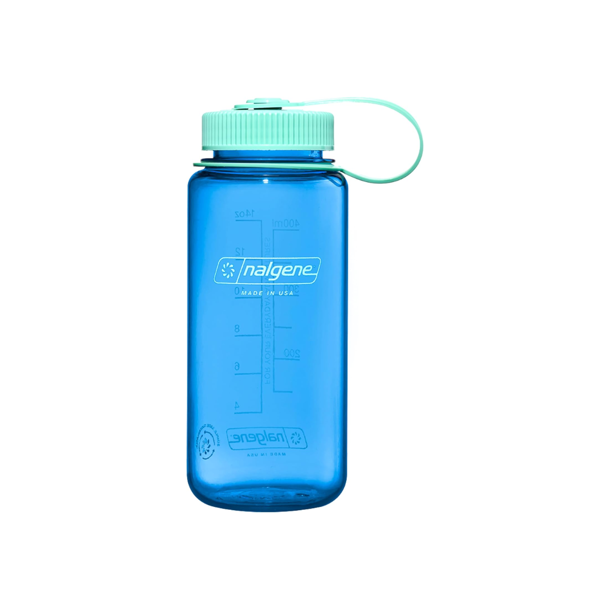 nalgene water bottle blue Nalgene water bottle with green top
