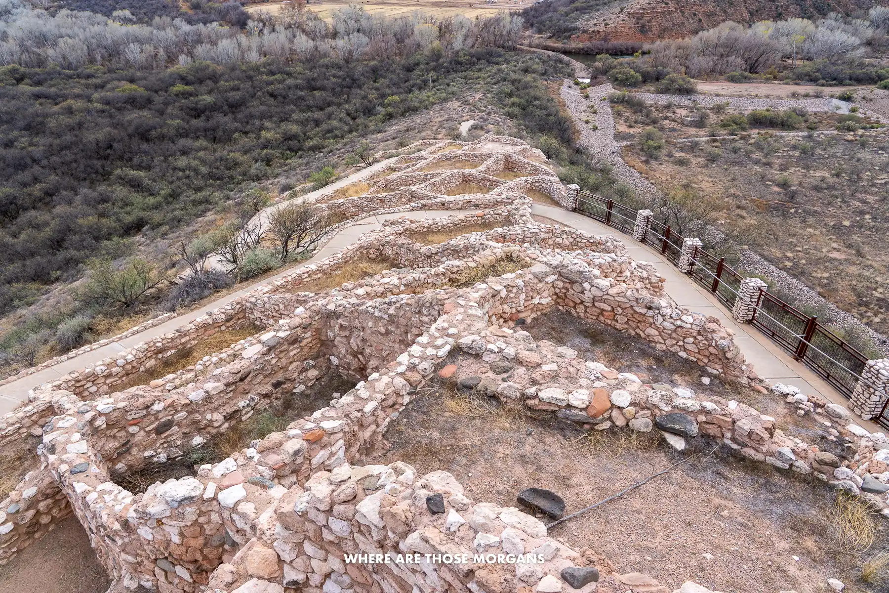 Photo of an ancient ruin with remaining room structure in Arizona