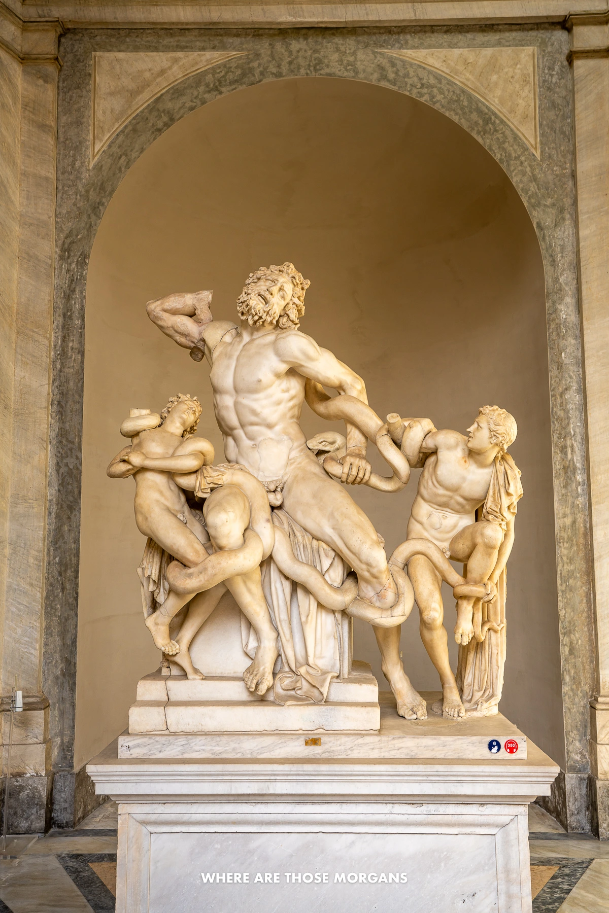Sculpture of a man fighting sea serpents in the Vatican