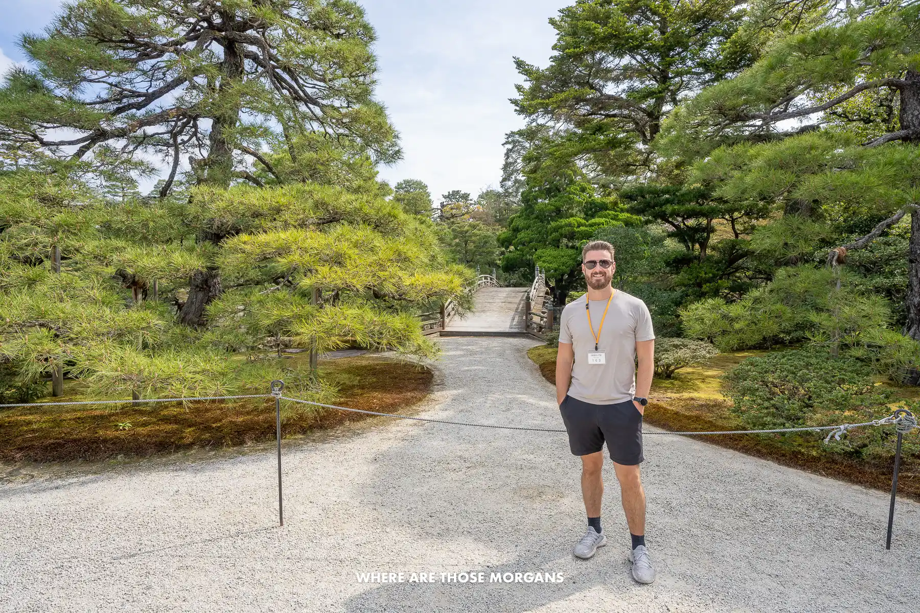 Mark from Where Are Those Morgans in the gardens of Sento Imperial Palace in Japan