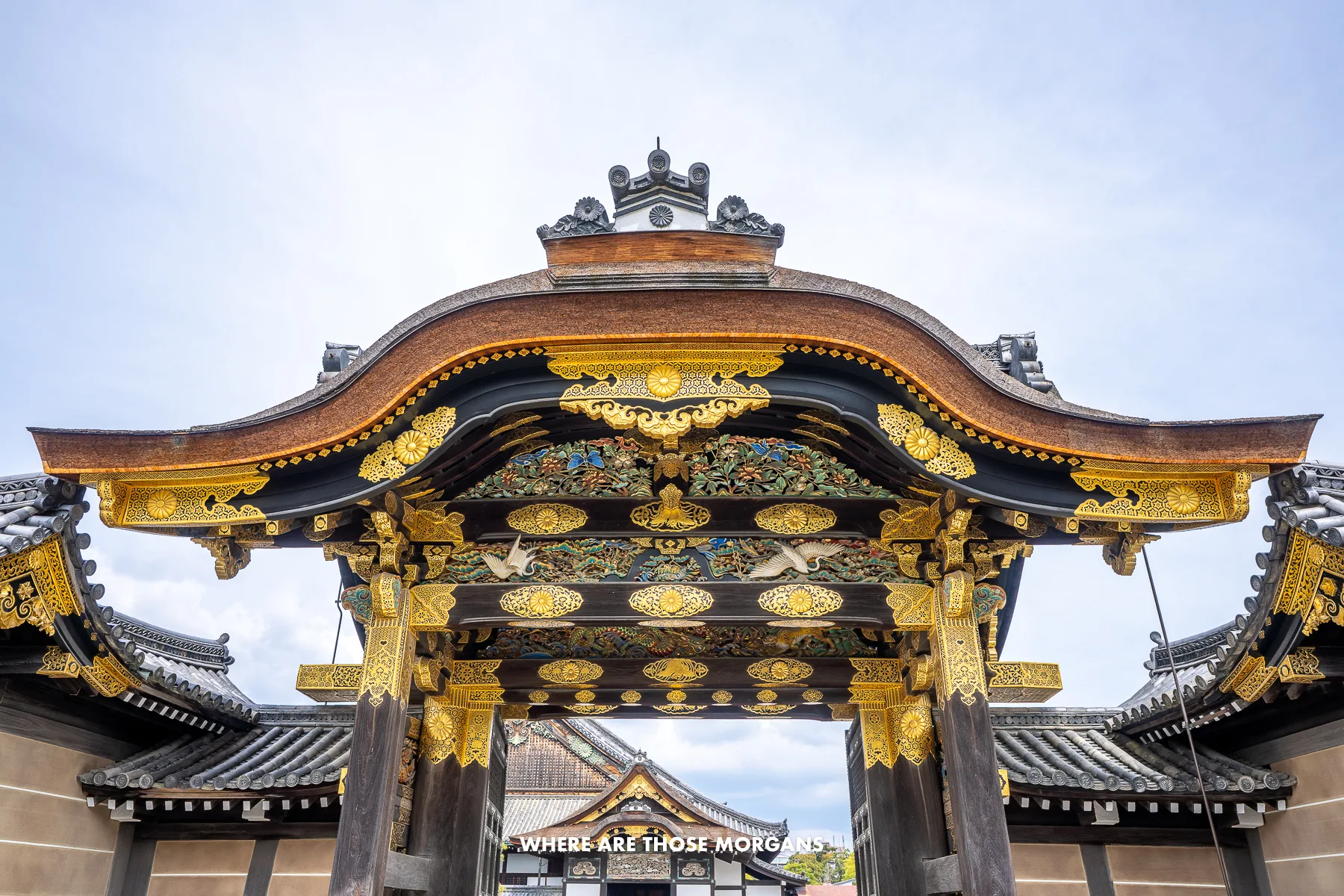 Gold leafed Karamon Gate at the entrance to Nijo Castle in Kyoto