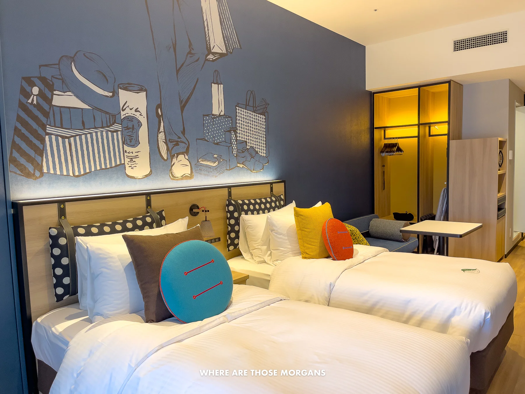 Hotel room with two twin beds in Osaka