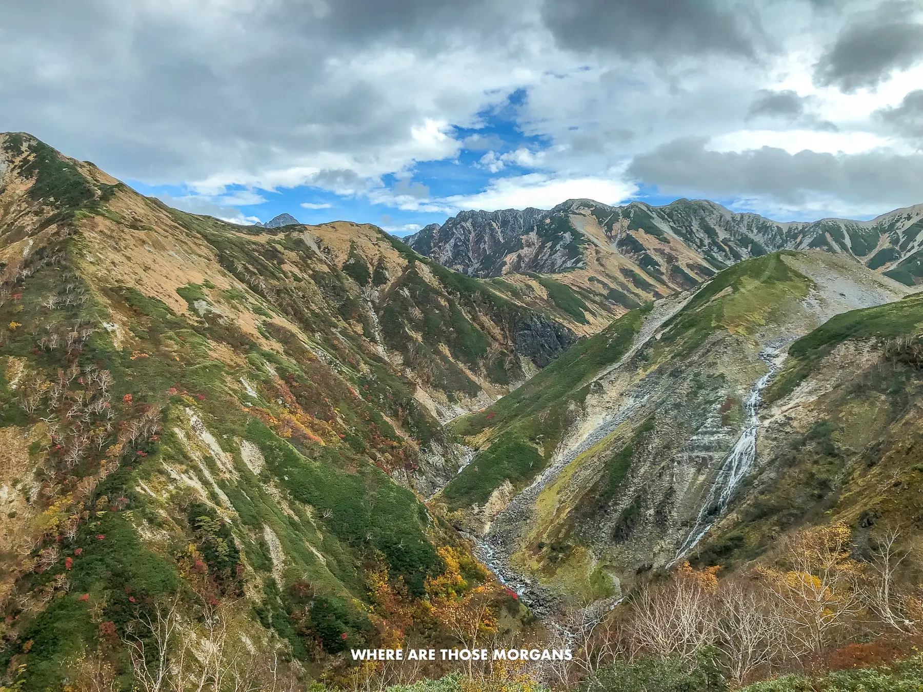 Alpine mountains with no snow at Murodo plateau in Japan