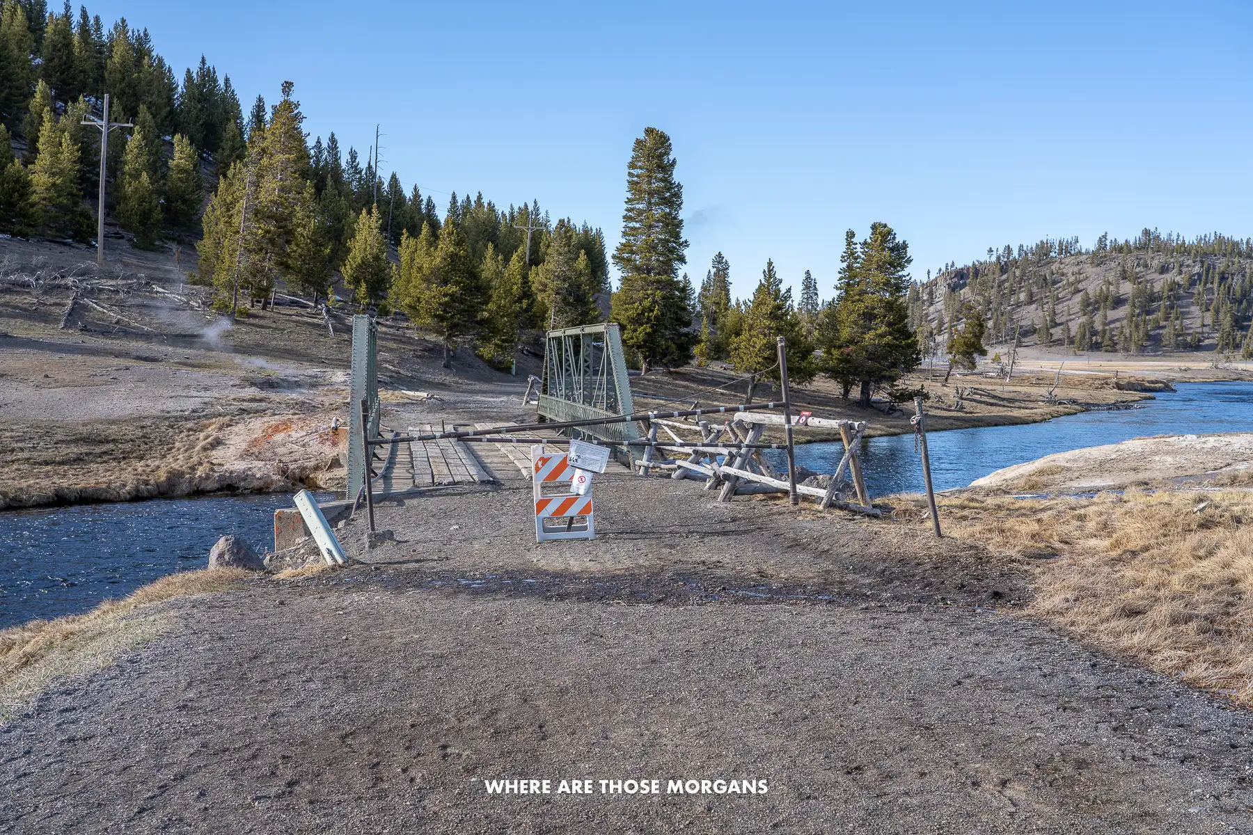 Trailhead bridge leading to trees closed due to bear activity