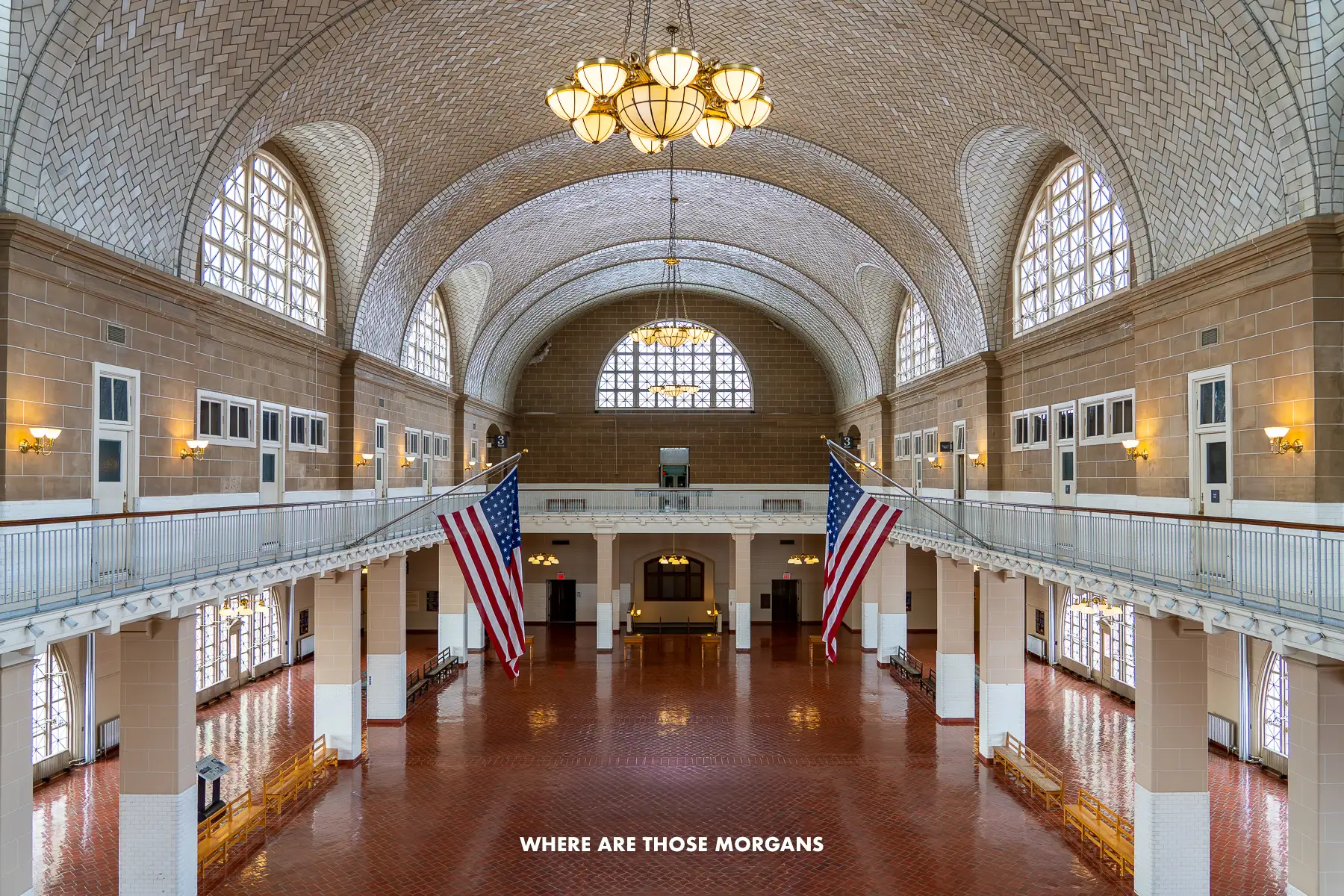 Inside the great hall where immigrants arrived on Ellis Island