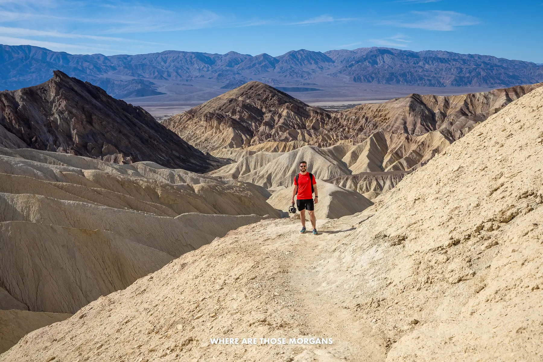 Mark from Where Are Those Morgans hiking Golden Canyon in Death Valley
