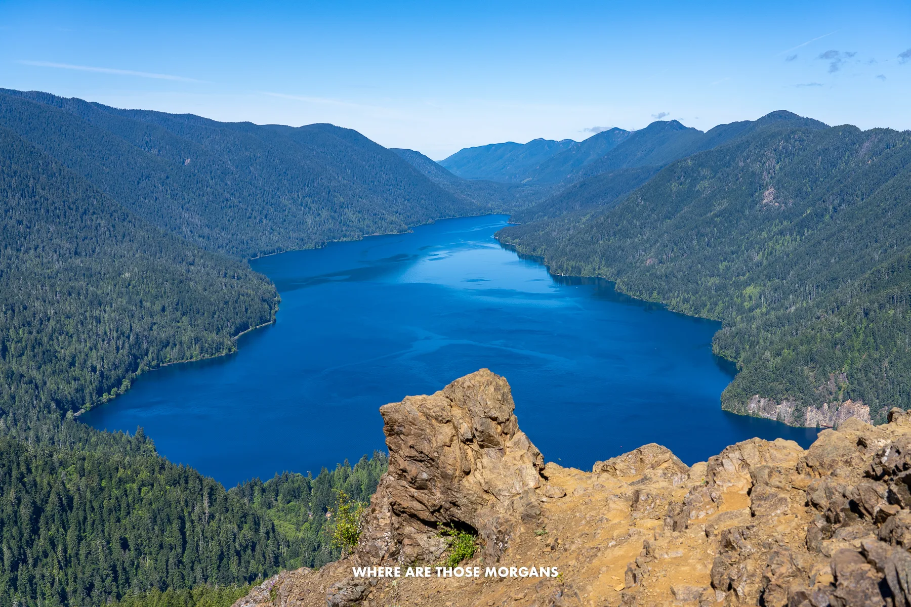 View over Lake Crescent from the summit of Mt Storm King