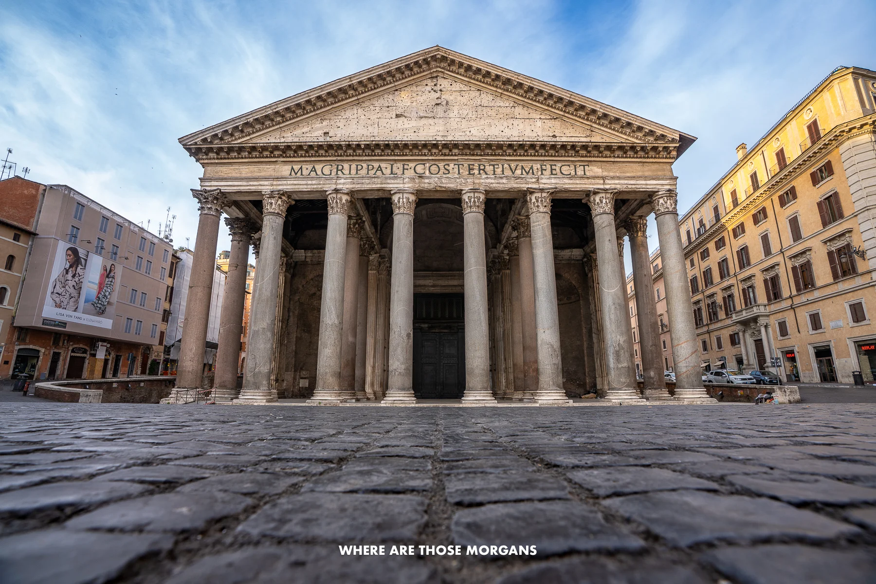 Pantheon in Rome at dawn with nobody else around
