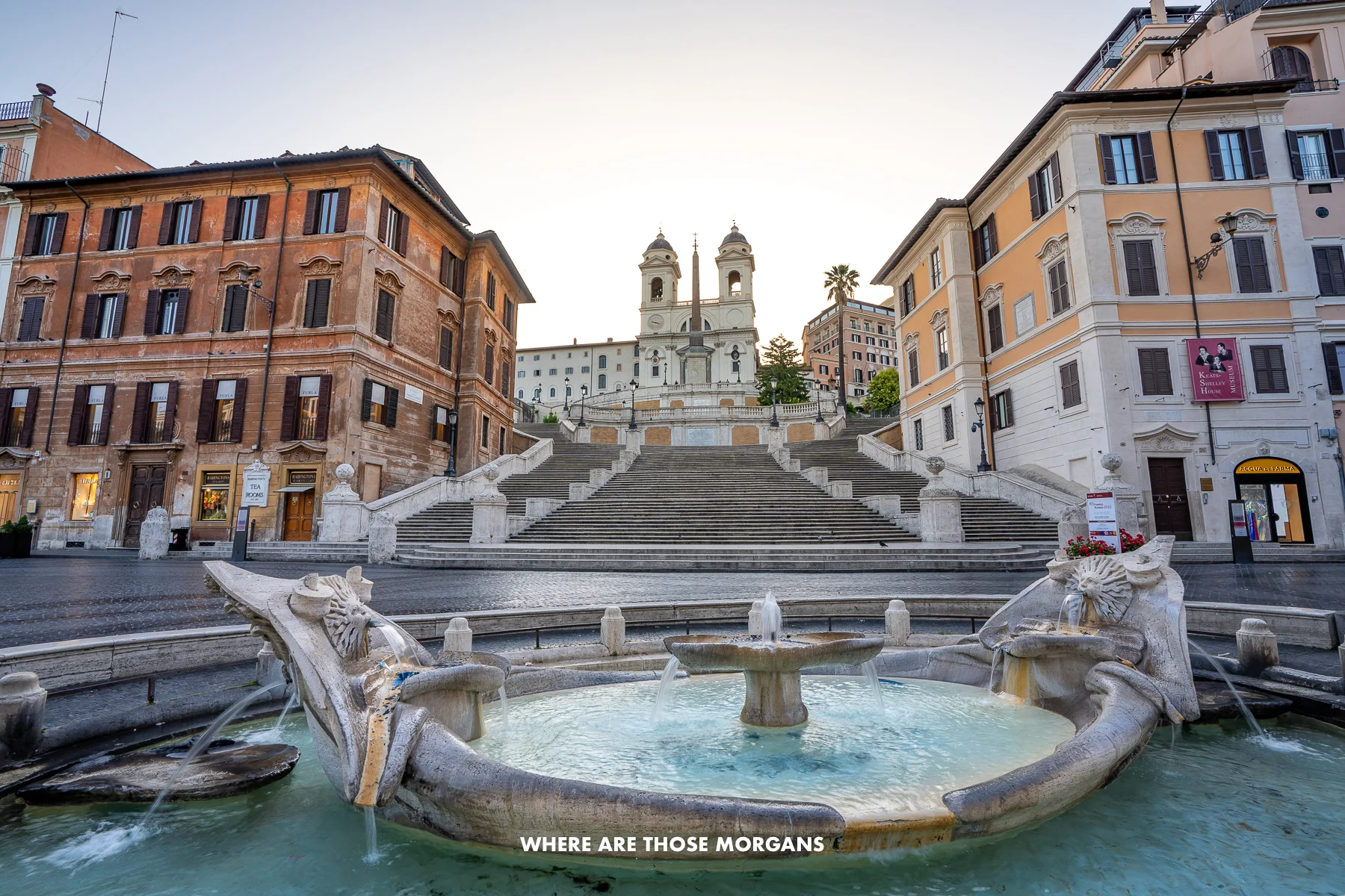 Photo of Rome's Spanish Steps at dawn with no tourists