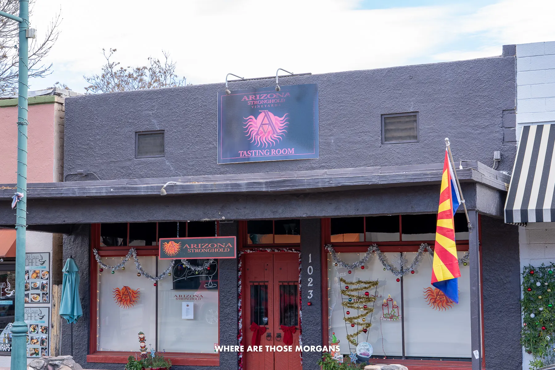 Photo of a winery decorated for Christmas in Arizona