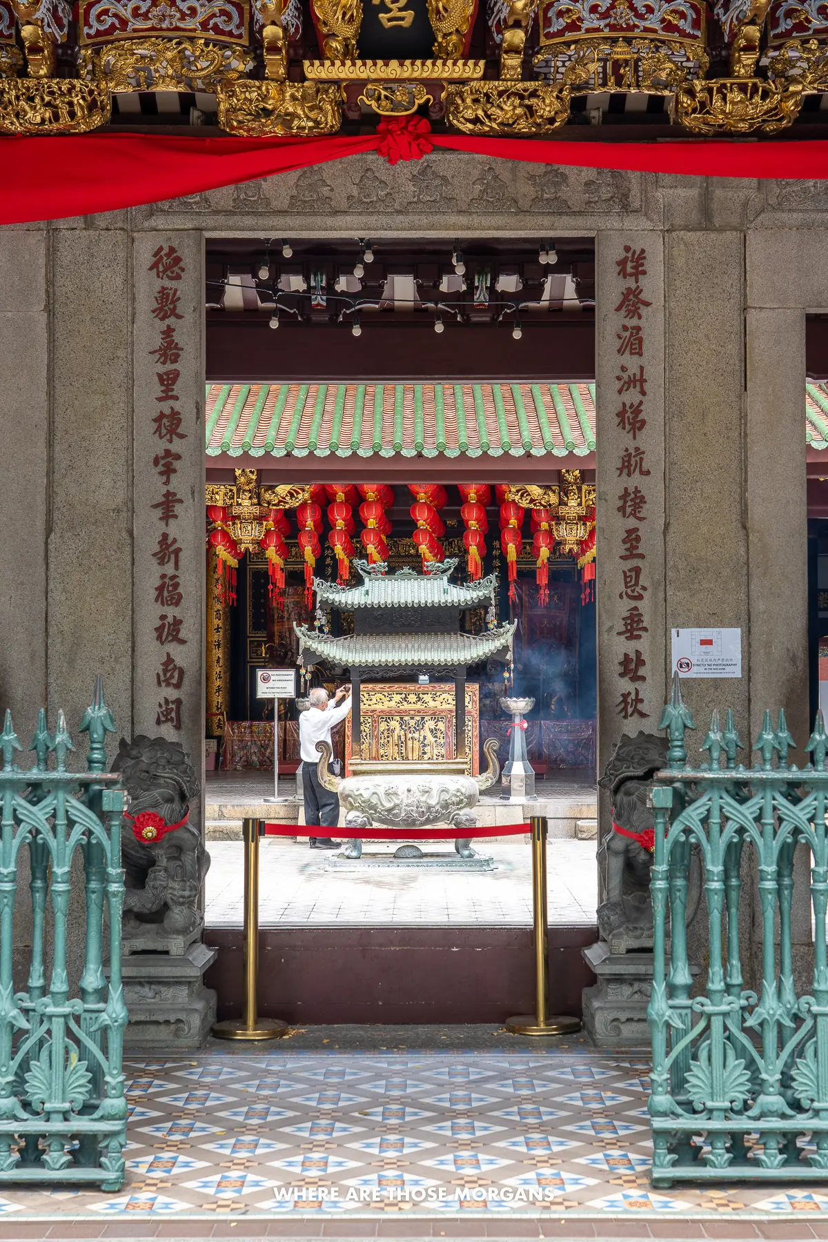 Entrance to a Taoist Temple in Chinatown Singapore
