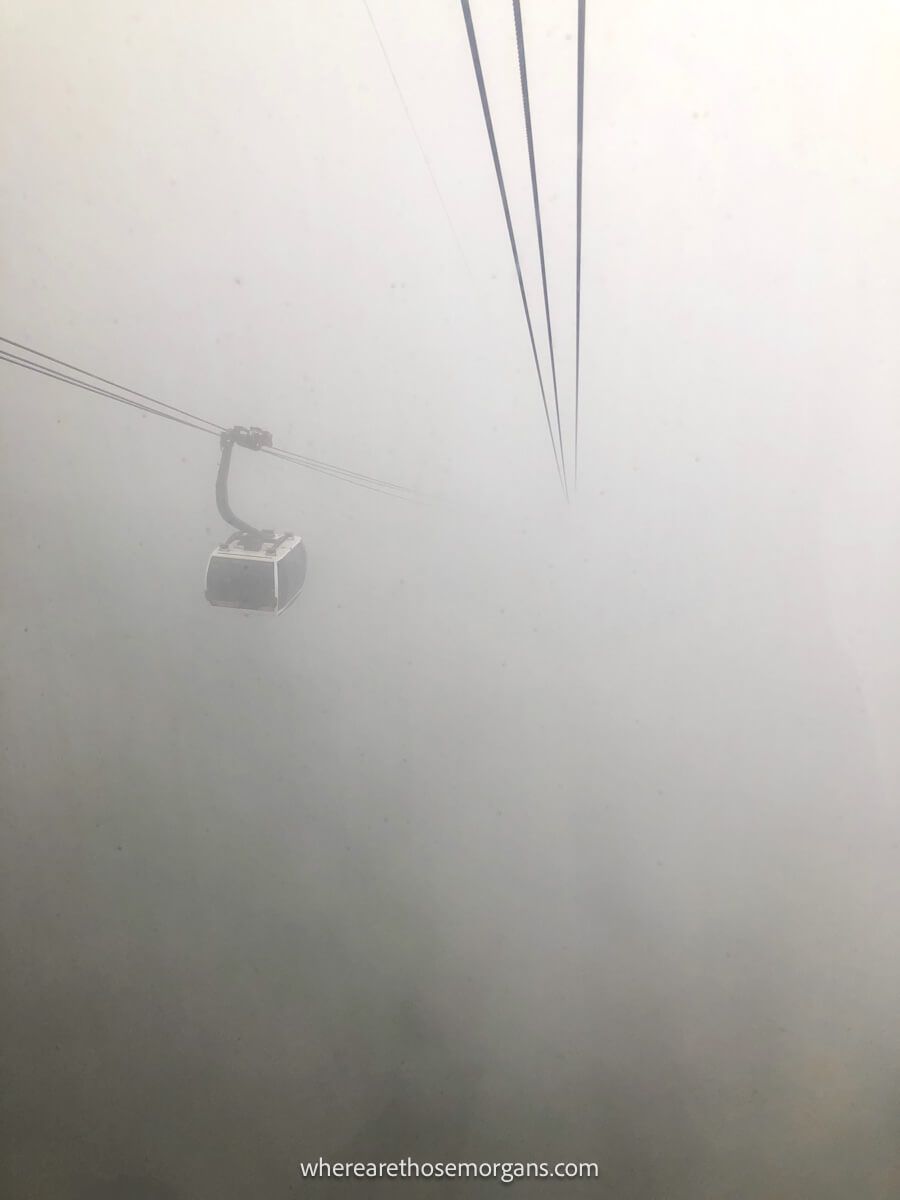 Fansipan cable car completed shrouded in cloud