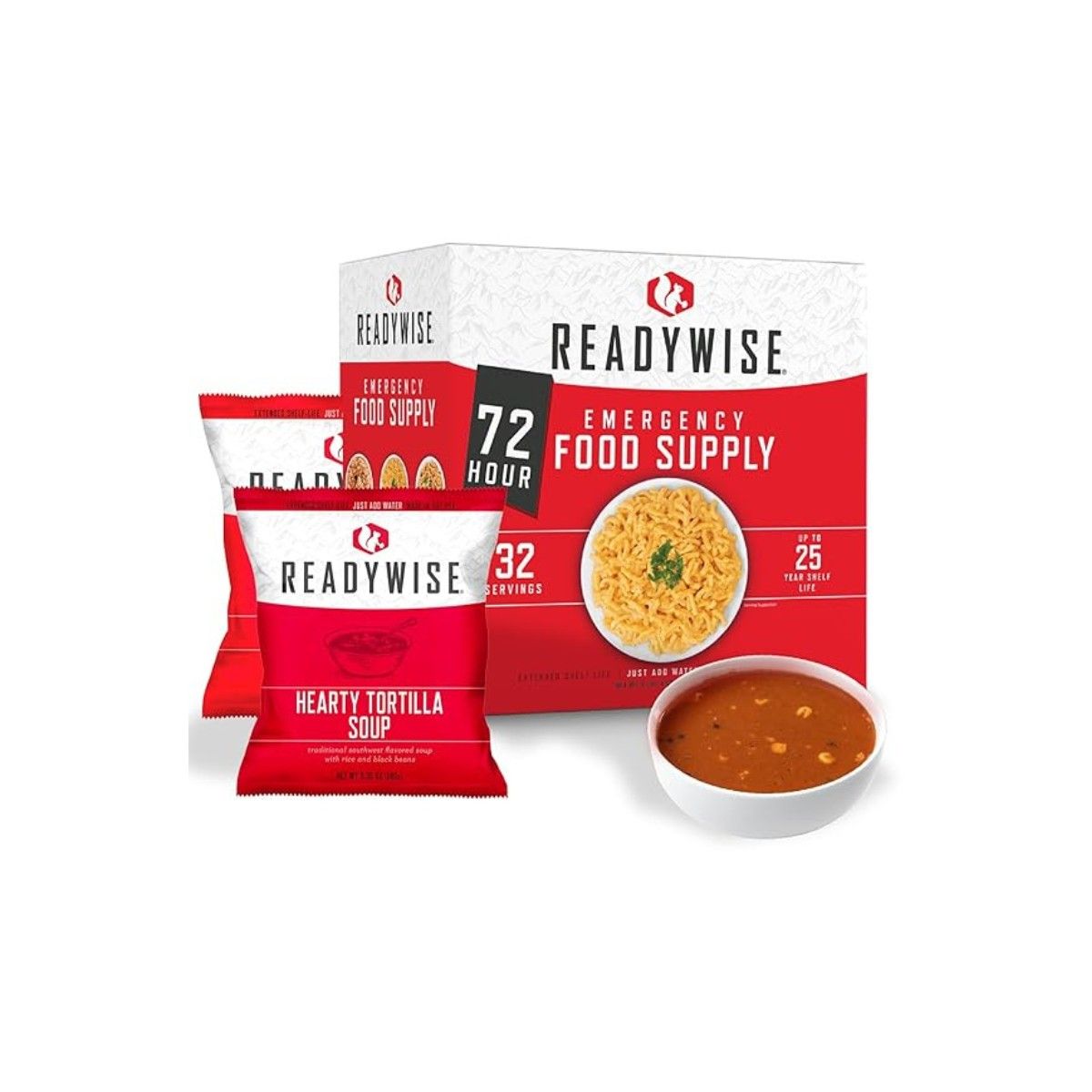 Packets of emergency food rations for survival in the wilderness