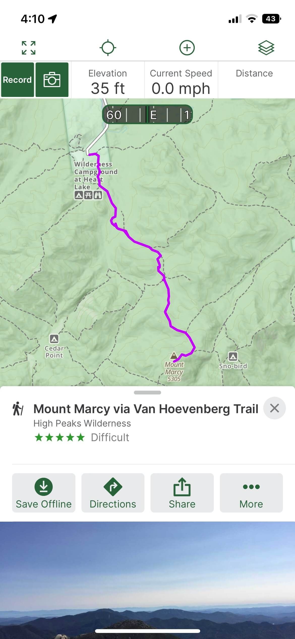 Trail Map of Mount Marcy with GAIA GPS