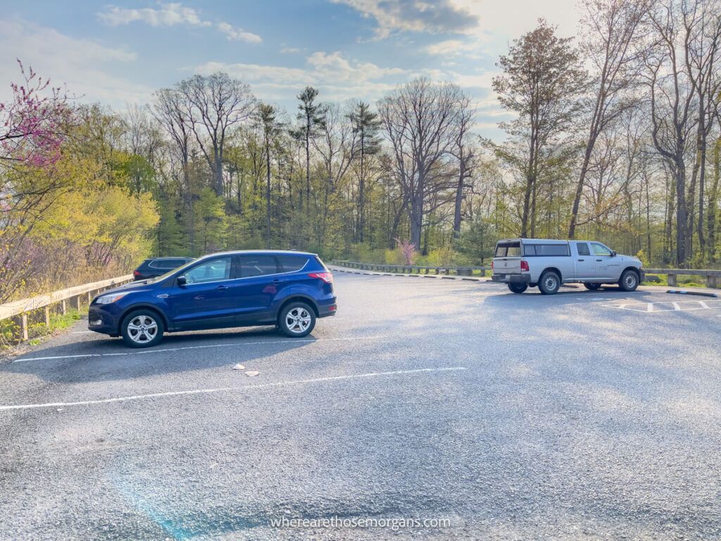 Upper parking lot at a state park in Upstate New York